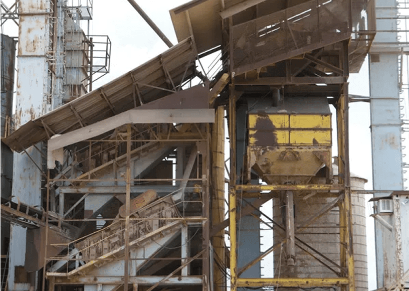 Old industrial metal structures with rust.