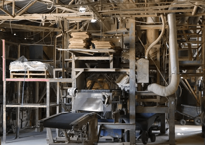 Industrial machinery in a factory setting.